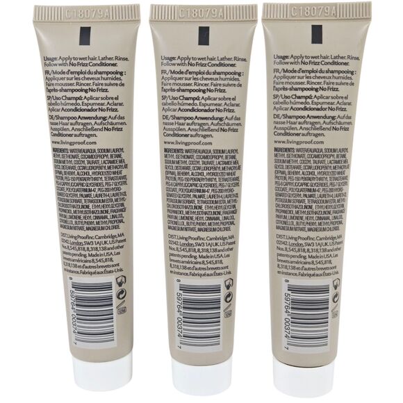 3x Living Proof No Frizz Shampoo 30 ml / 1 fl oz Travel Mini Set Anti-Humidity - Picture 2 of 2